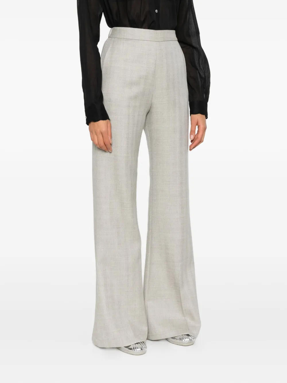 Forte Forte Flared Trousers In Gray