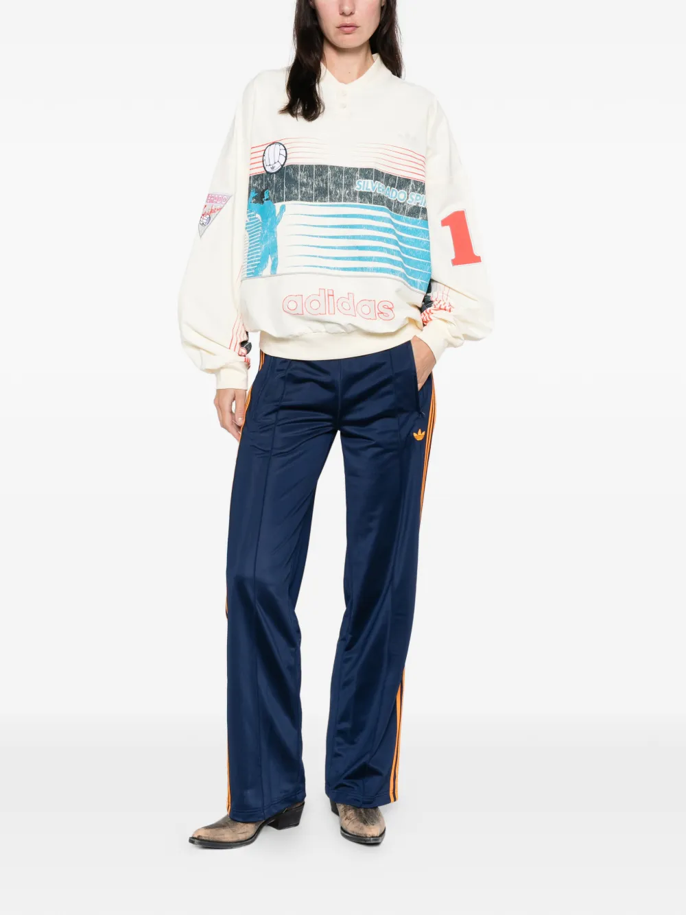 Adidas Originals Archive Summersport Graphic-print Sweater In Neutral