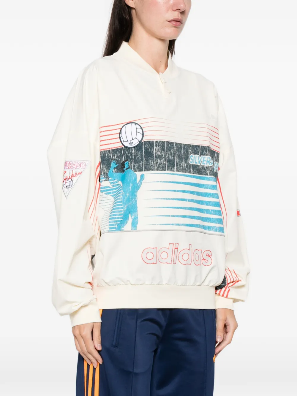 Adidas Originals Archive Summersport Graphic-print Sweater In Neutral