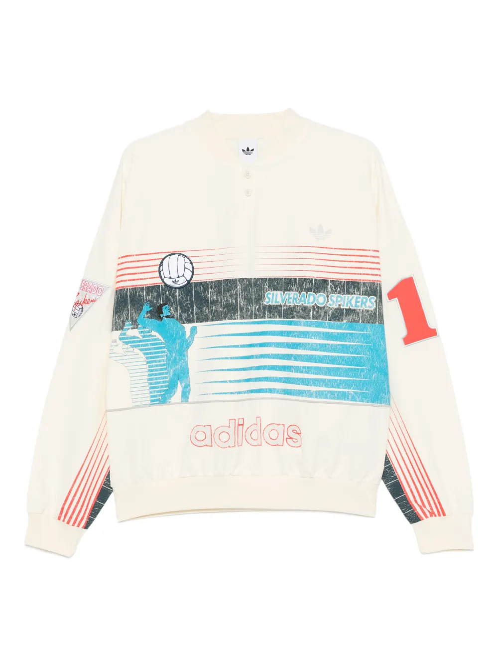 Adidas Originals Archive Summersport Graphic-print Sweater In Neutral