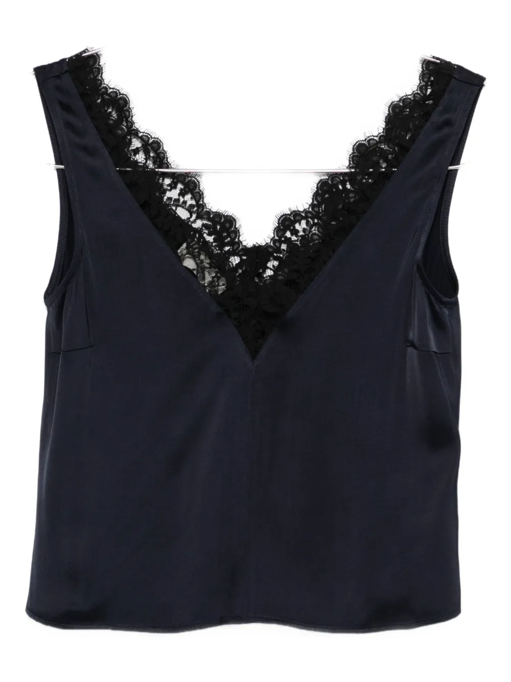 Officine Generale Liana Lace-trim V-neck Top In Animal Print