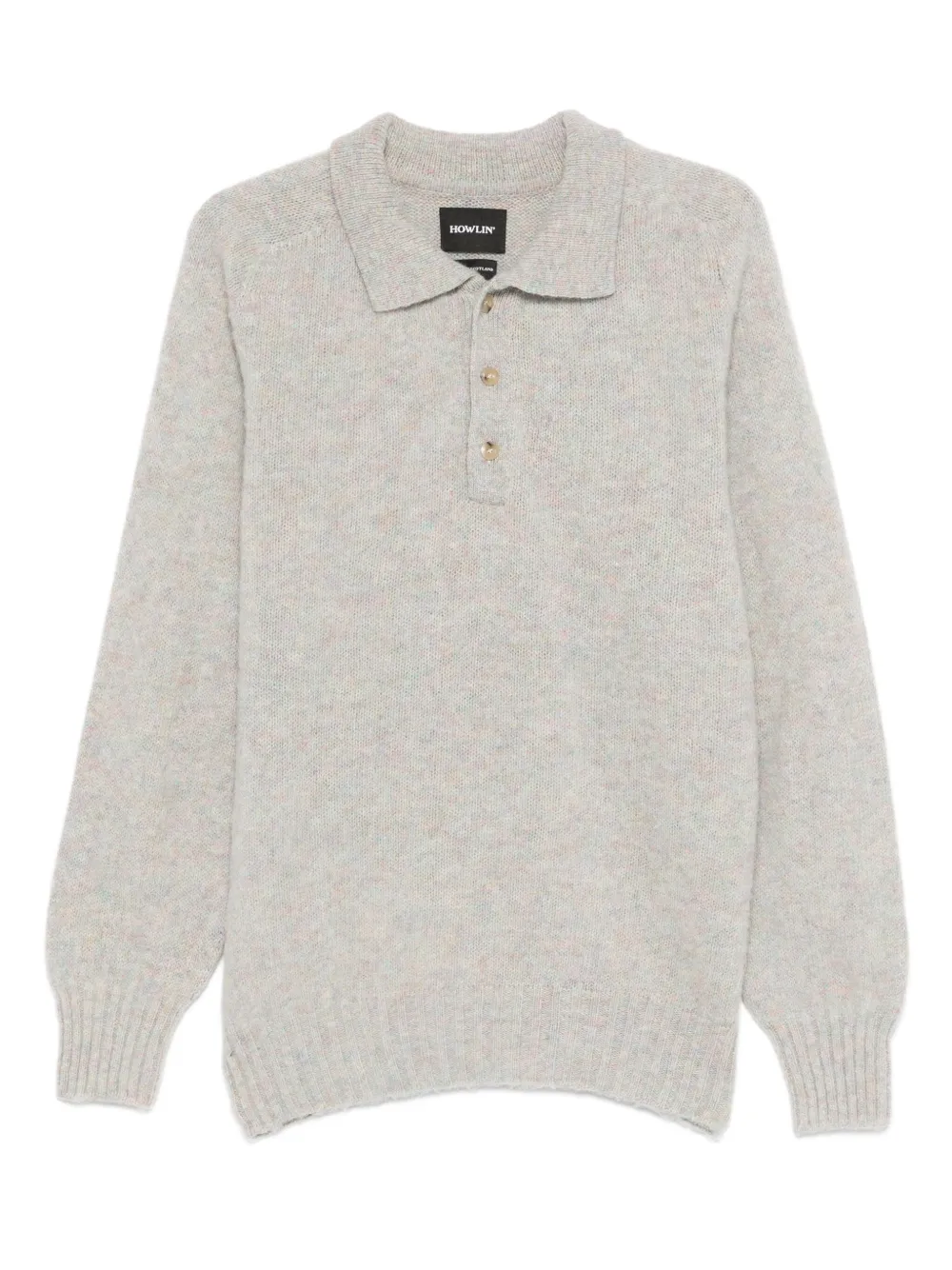 Howlin' Ghost Pressure Buttoned Polo Shirt In Gray