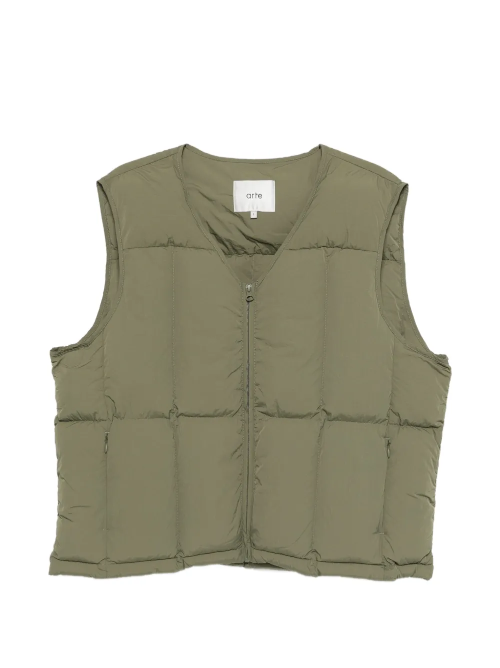 Arte Antwerp quilted zip gilet – Green Arte Antwerp quilted zip gilet – Green
