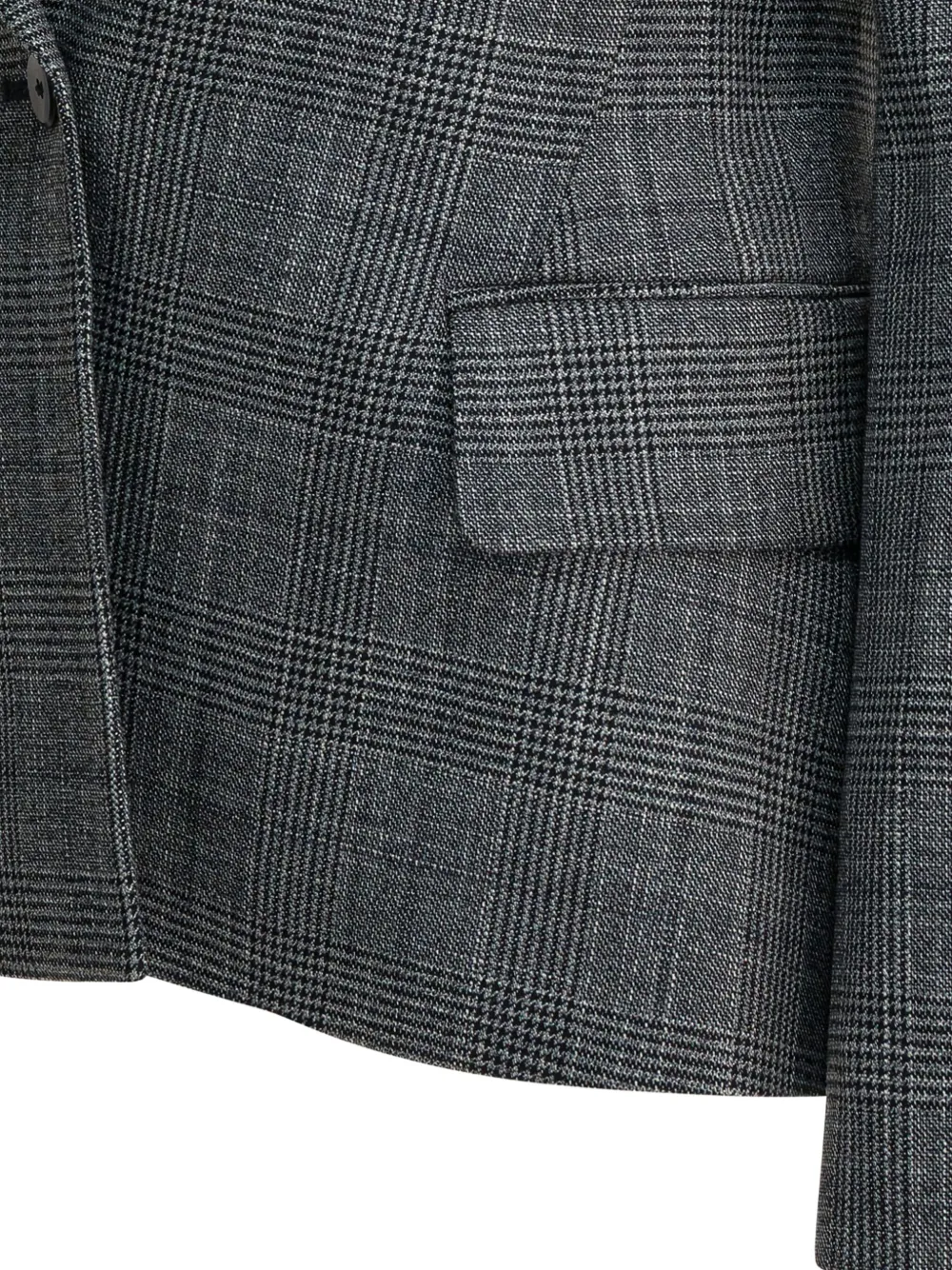 Sa Su Phi Checked Single-breasted Blazer In Gray