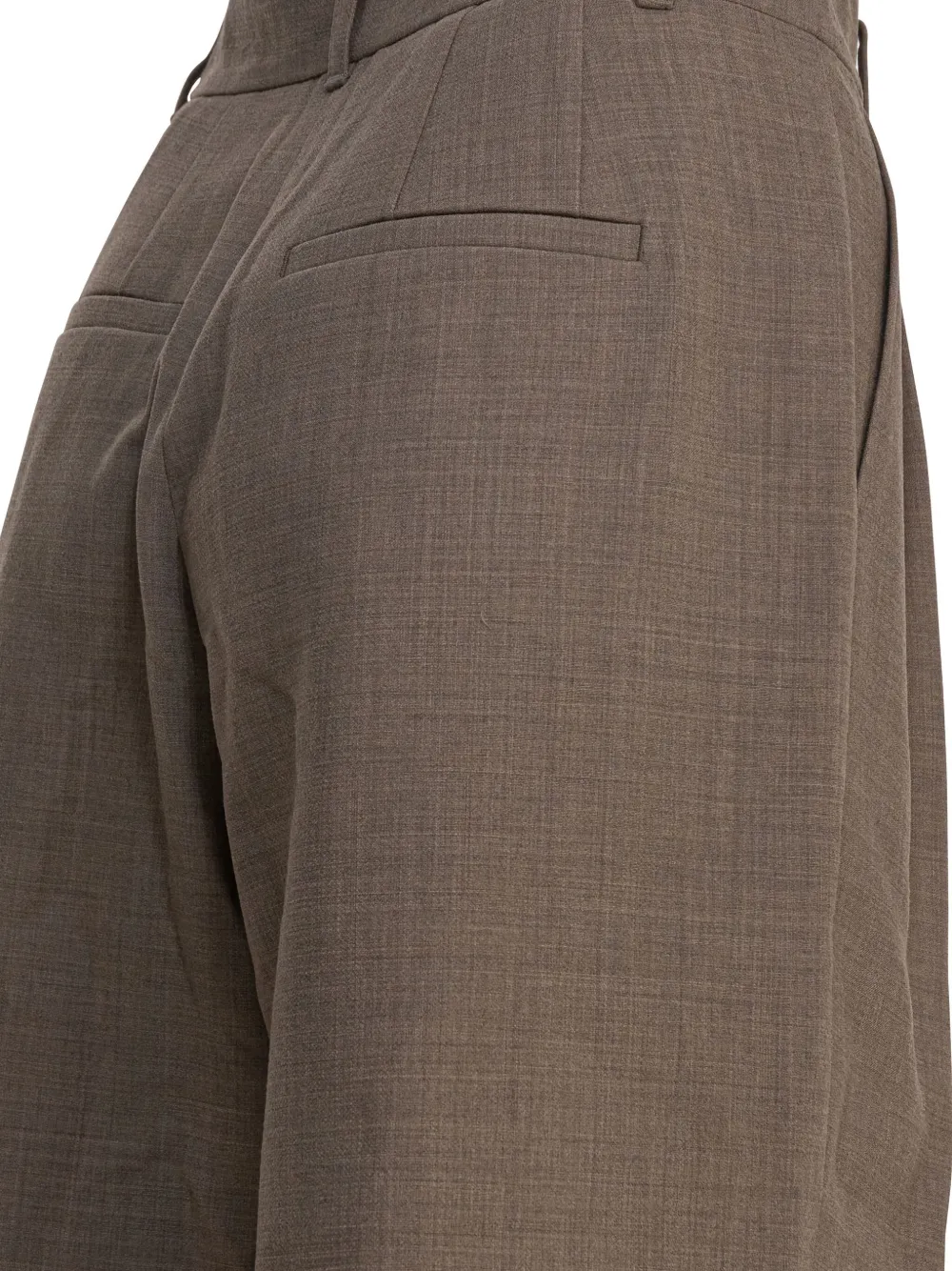 Sandbeige Beige Wool Blend Trousers In Green