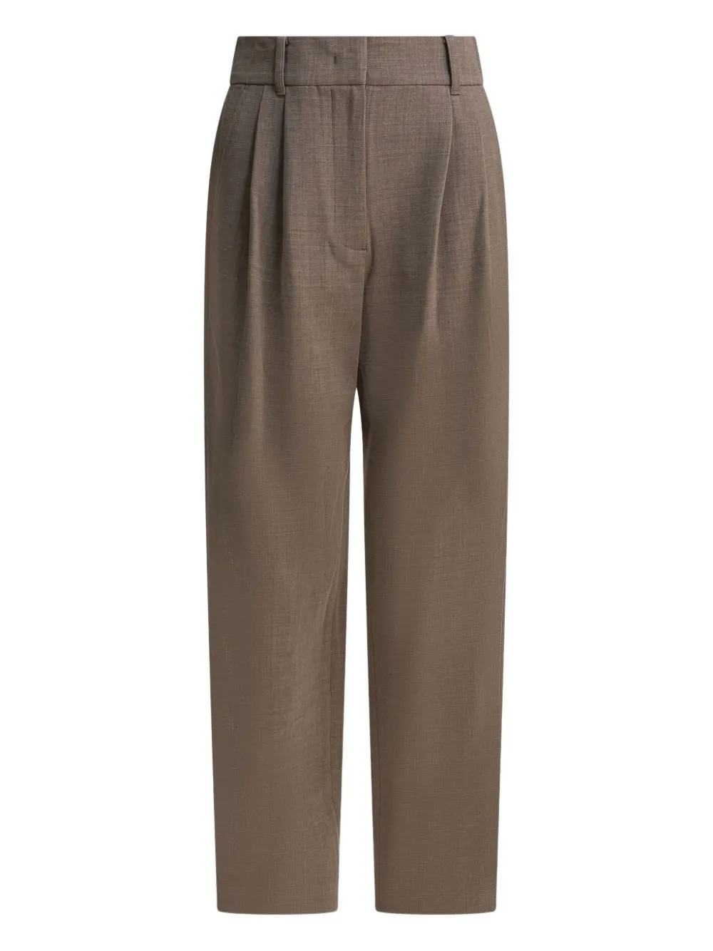 Sandbeige Pleated Trousers In Brown