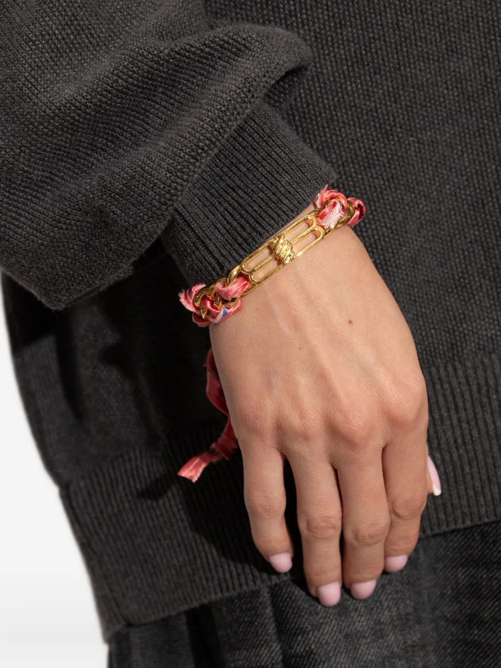 Balenciaga logo-embellishment bracelet - Roze