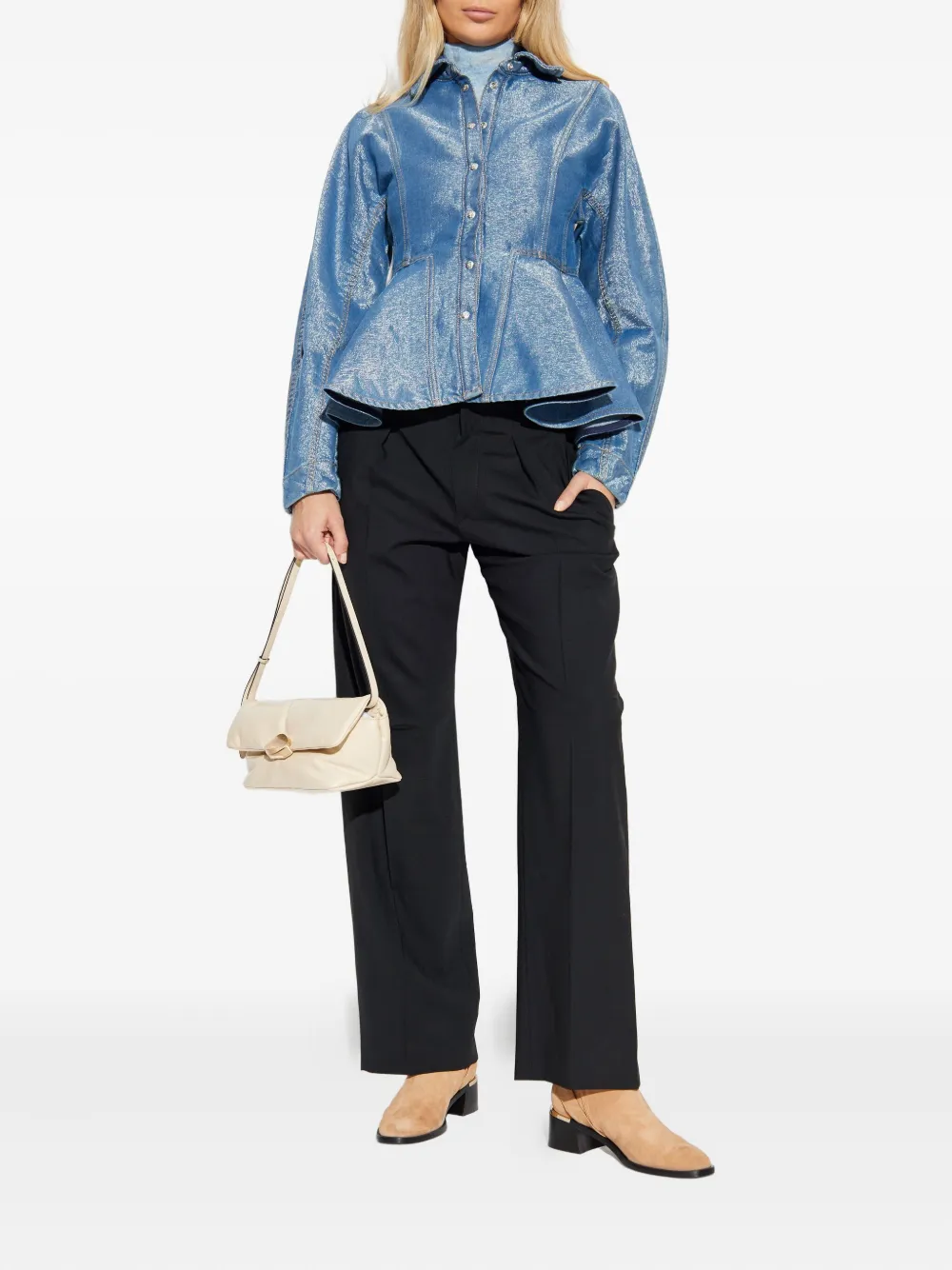 GANNI buttonned peplum denim jacket | Denim Jackets | Image 2
