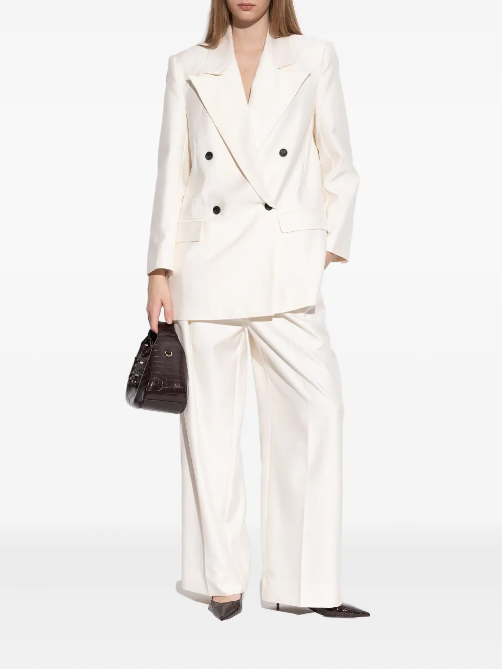 Jimmy Choo Pumps met puntige neus en krokodillen-reliëf Bruin