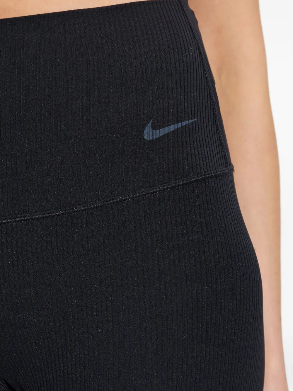 Nike Geribbelde sportlegging met logo Zwart