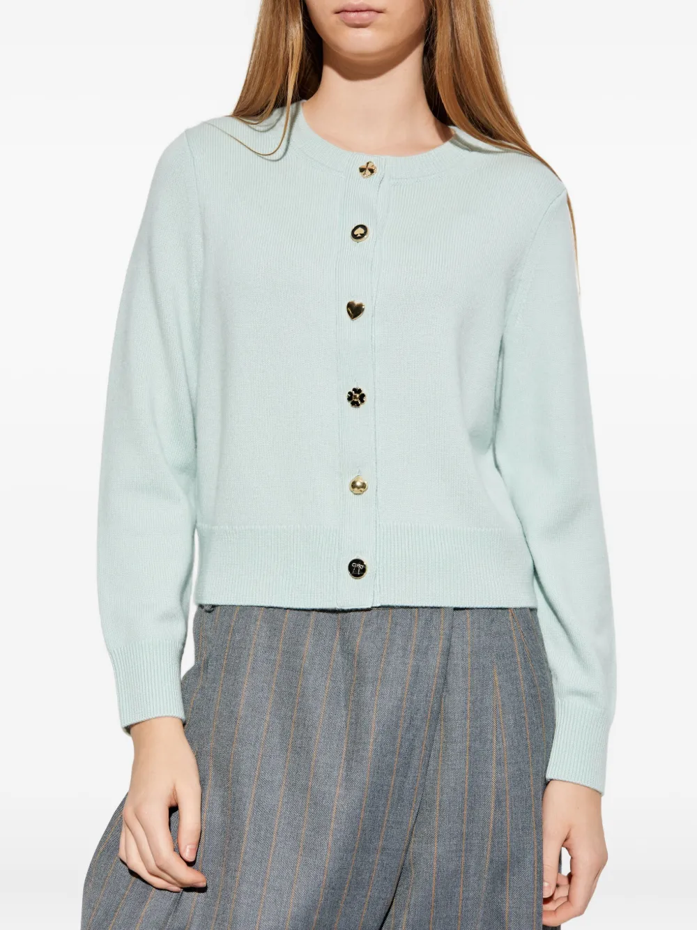 Kate Spade Buttoned Wool Cardigan In Blue