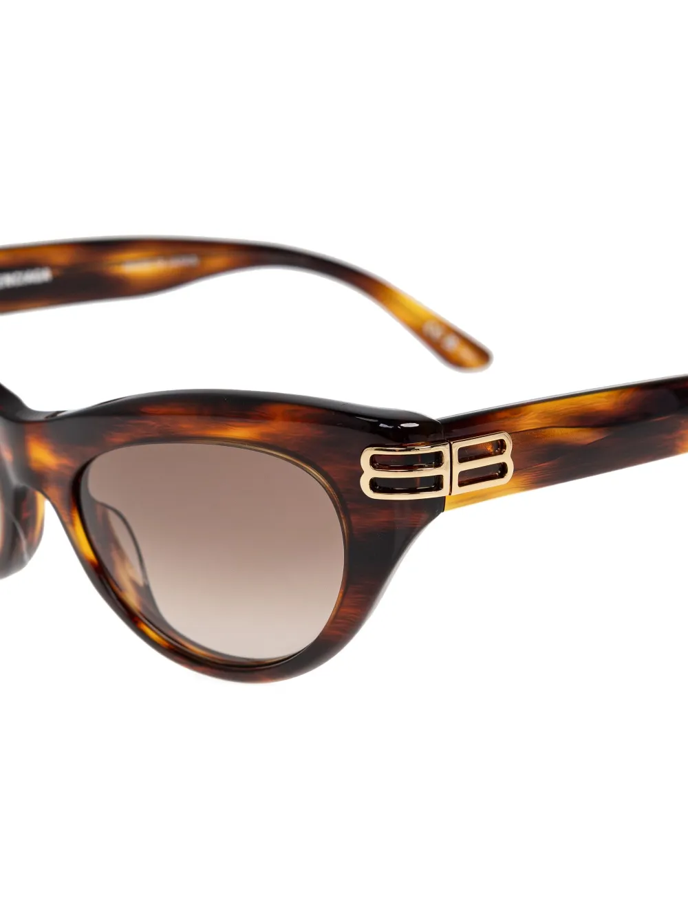 Balenciaga Eyewear tortoiseshell-pattern logo-detail sunglasses - Bruin