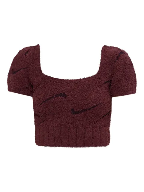 Nike Phoenix bouclé square-neck top