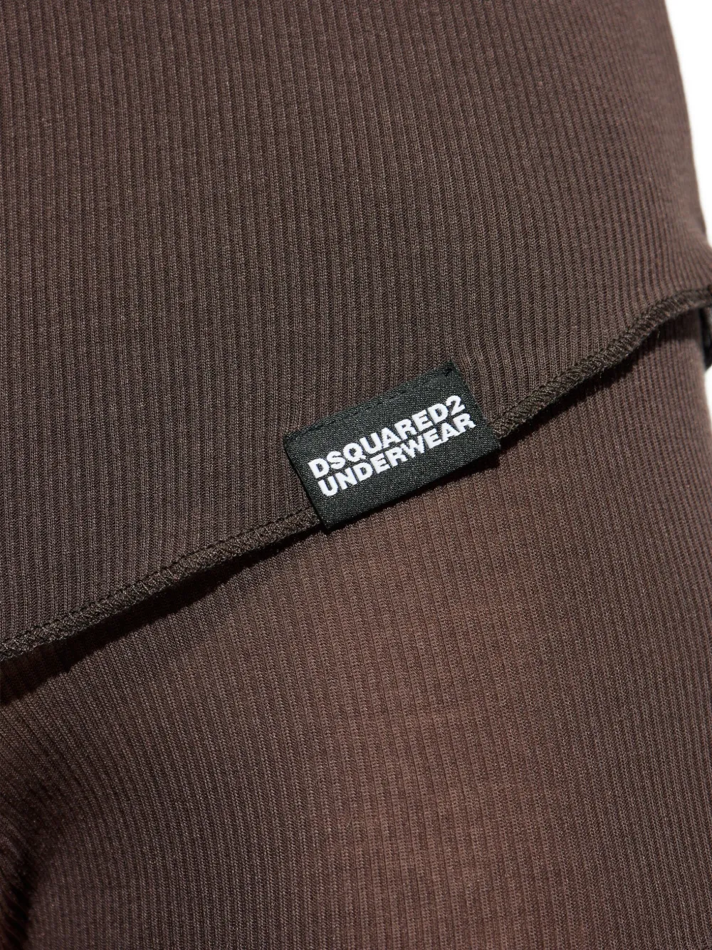 DSQUARED2 Geribbeld T-shirt met knopen en lange mouwen Bruin