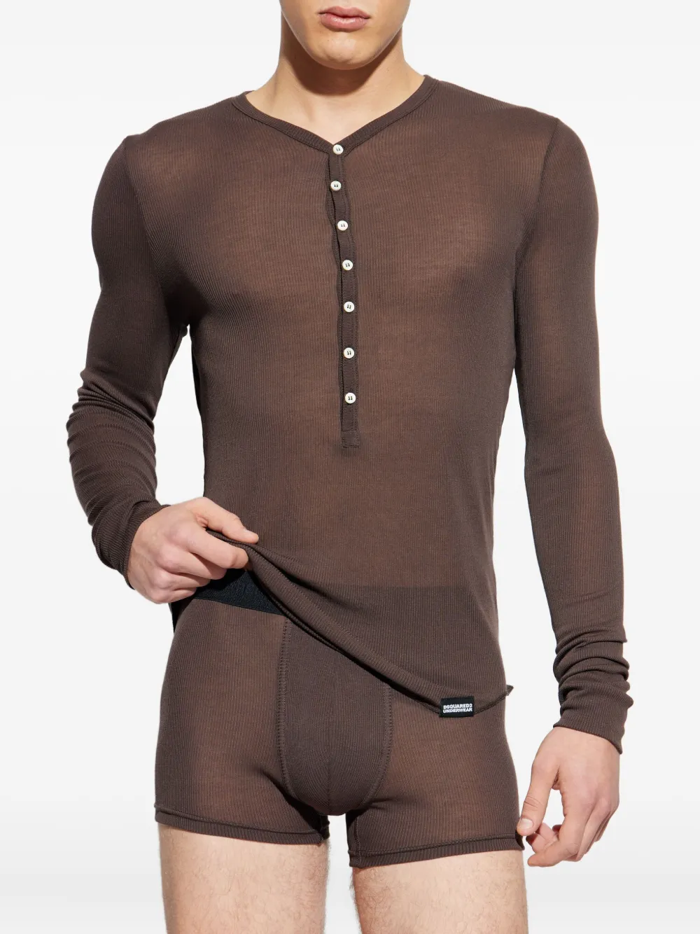 DSQUARED2 button ribbed long-sleeve T-shirt | Image 2