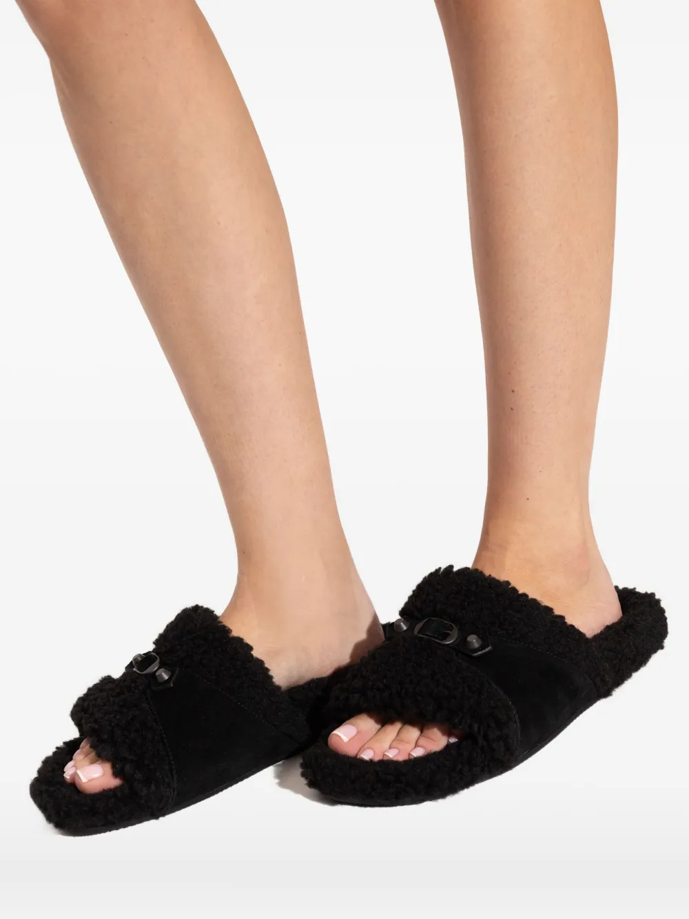 Balenciaga Slippers met gesp Zwart