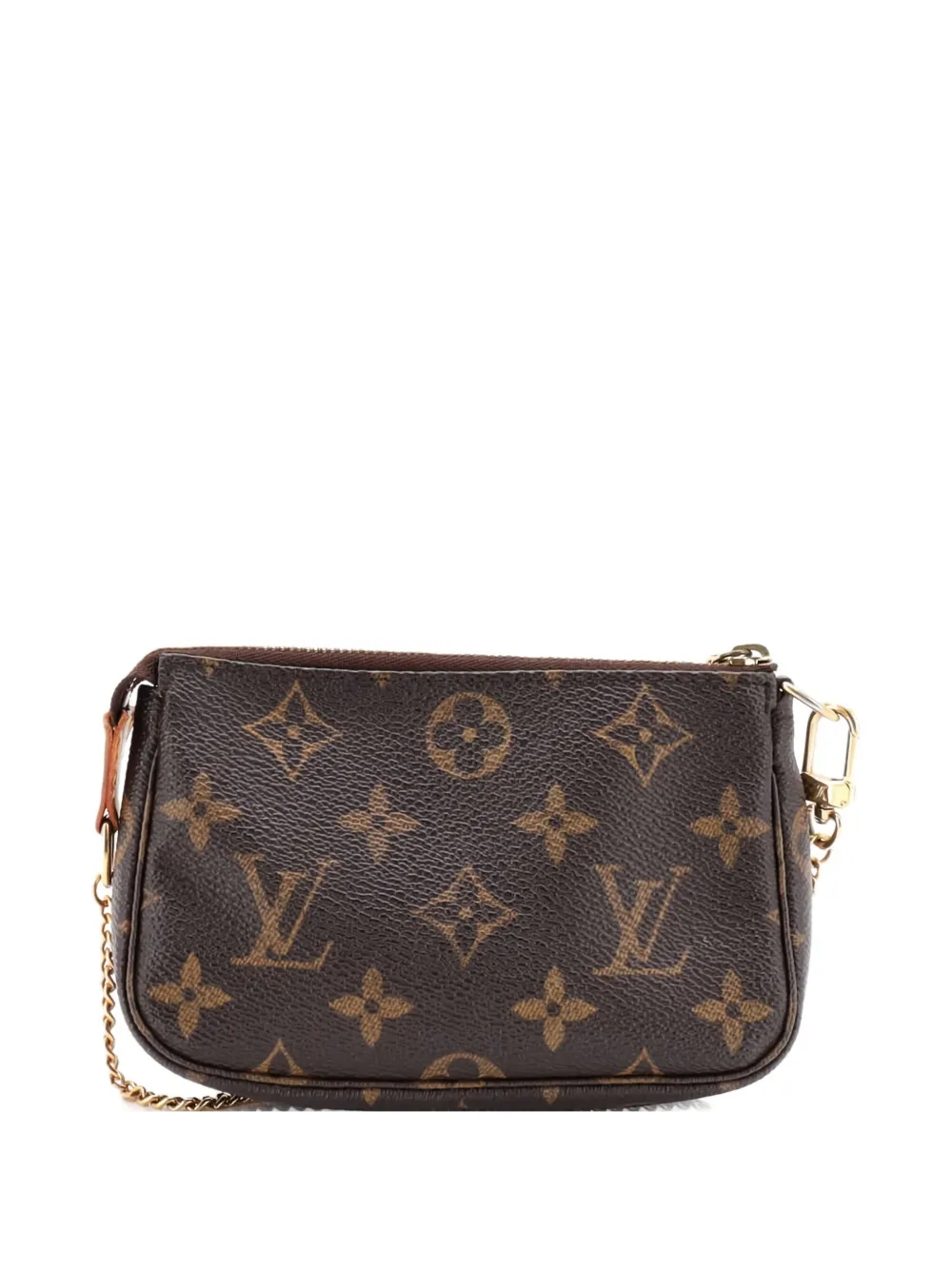 Pre-owned Louis Vuitton Pochette Accessoires Monogram Canvas Mini Clutch Bag In Brown