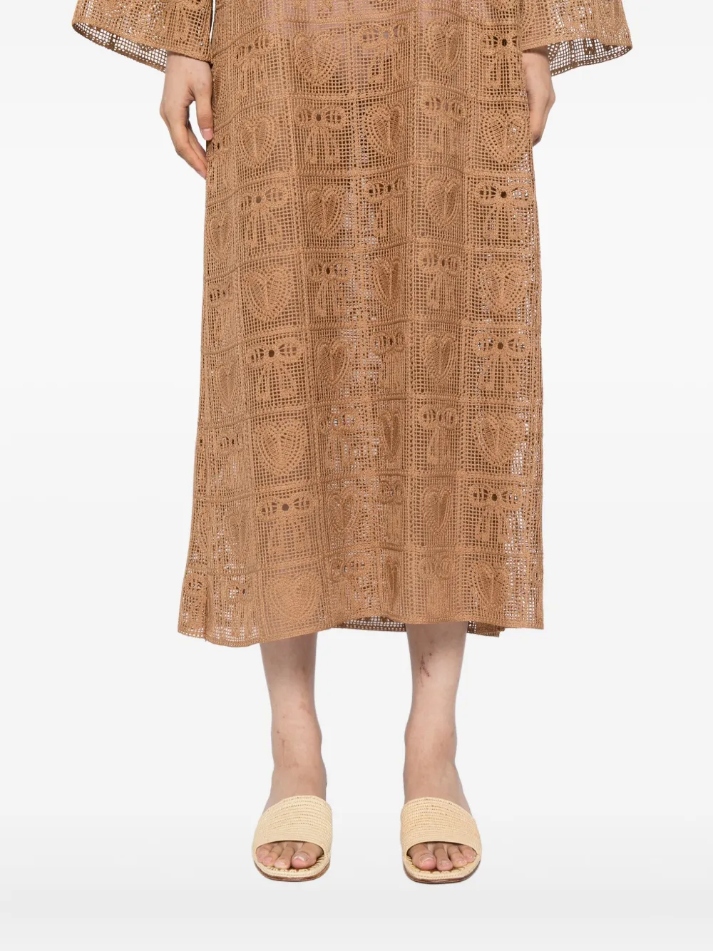 Bambah Gehaakte maxi-jurk Bruin