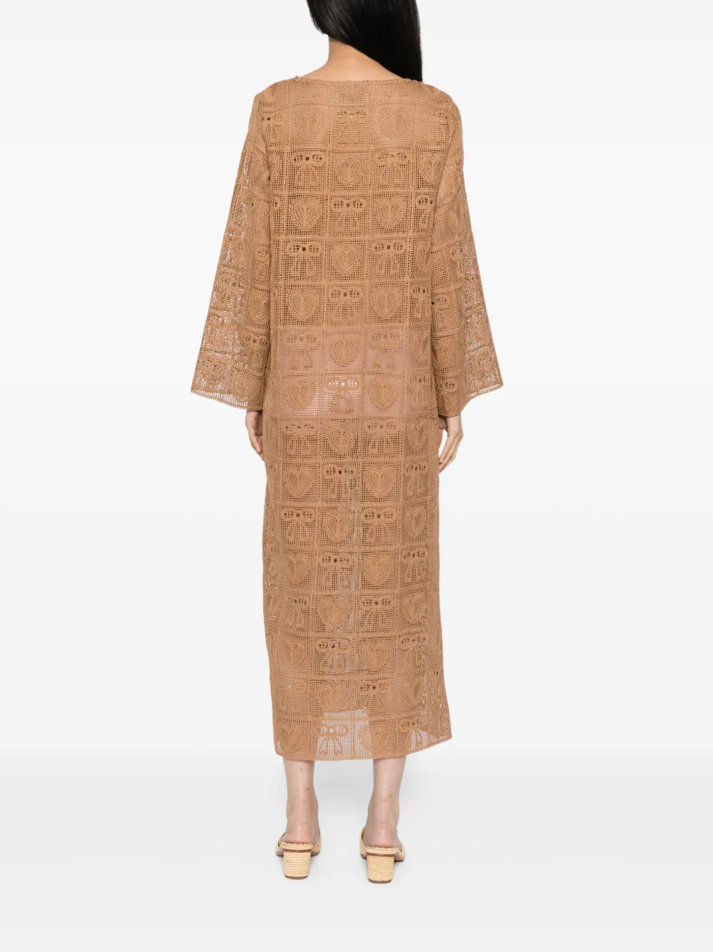 Bambah Gehaakte maxi-jurk Bruin