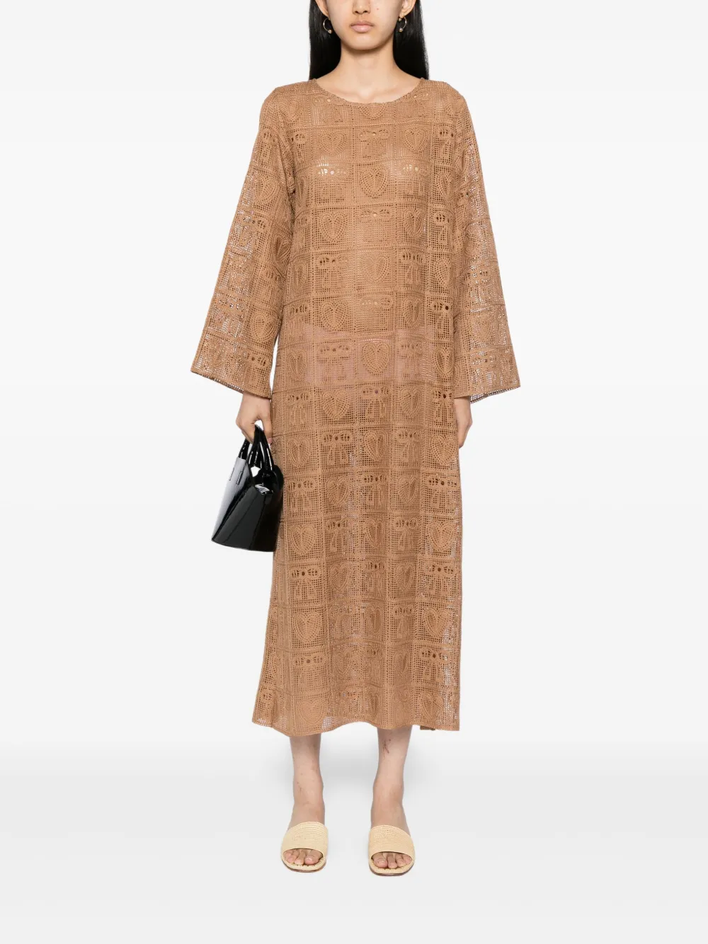 Bambah Gehaakte maxi-jurk - Bruin