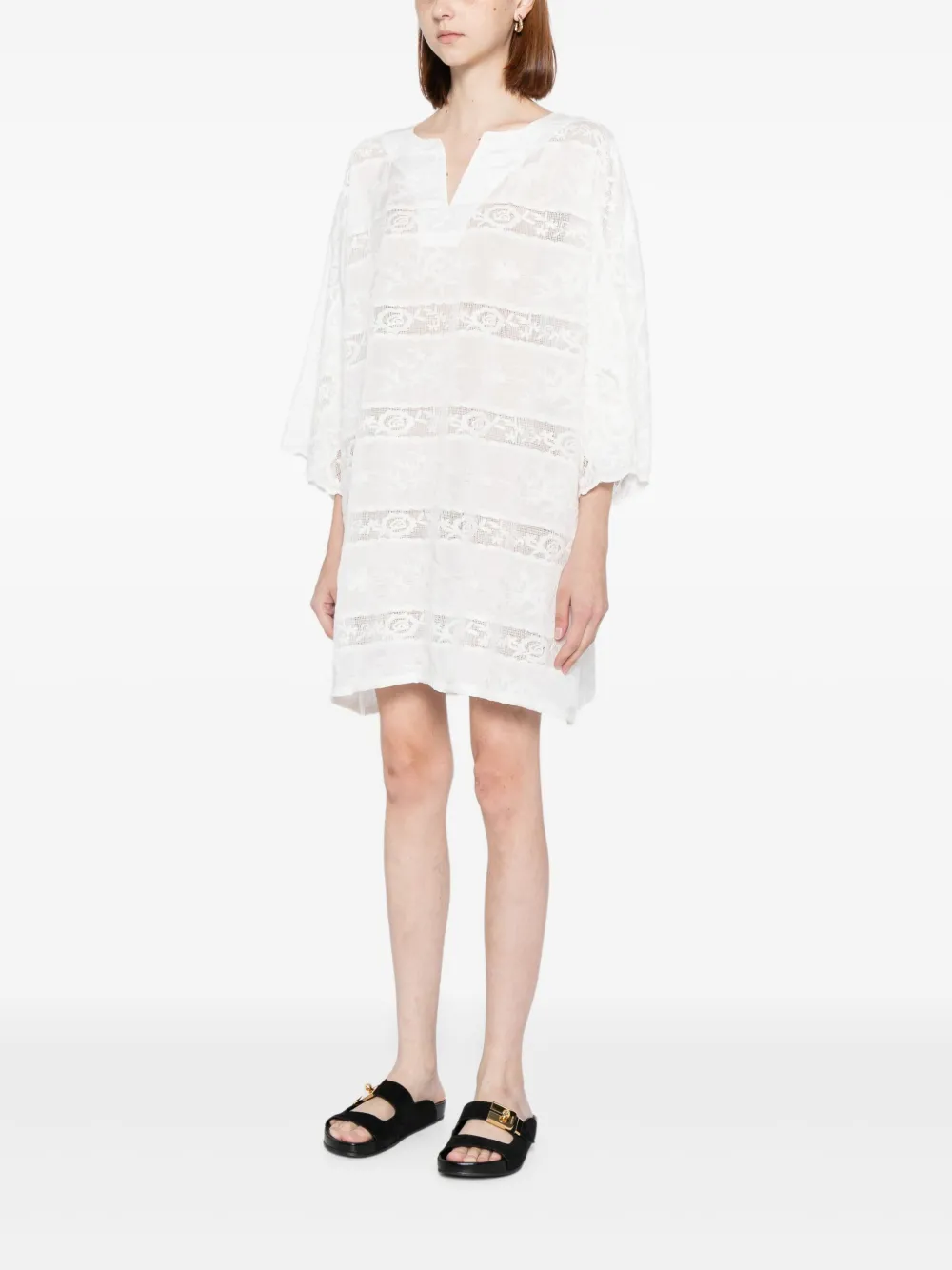 Bambah Lotis mini-jurk Wit