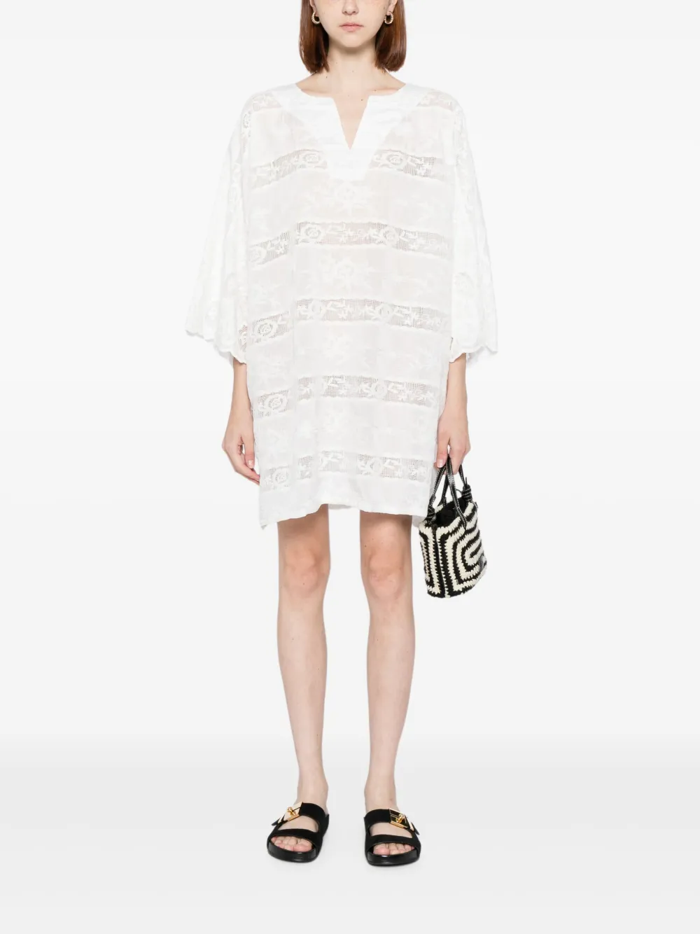 Bambah Lotis mini-jurk - Wit