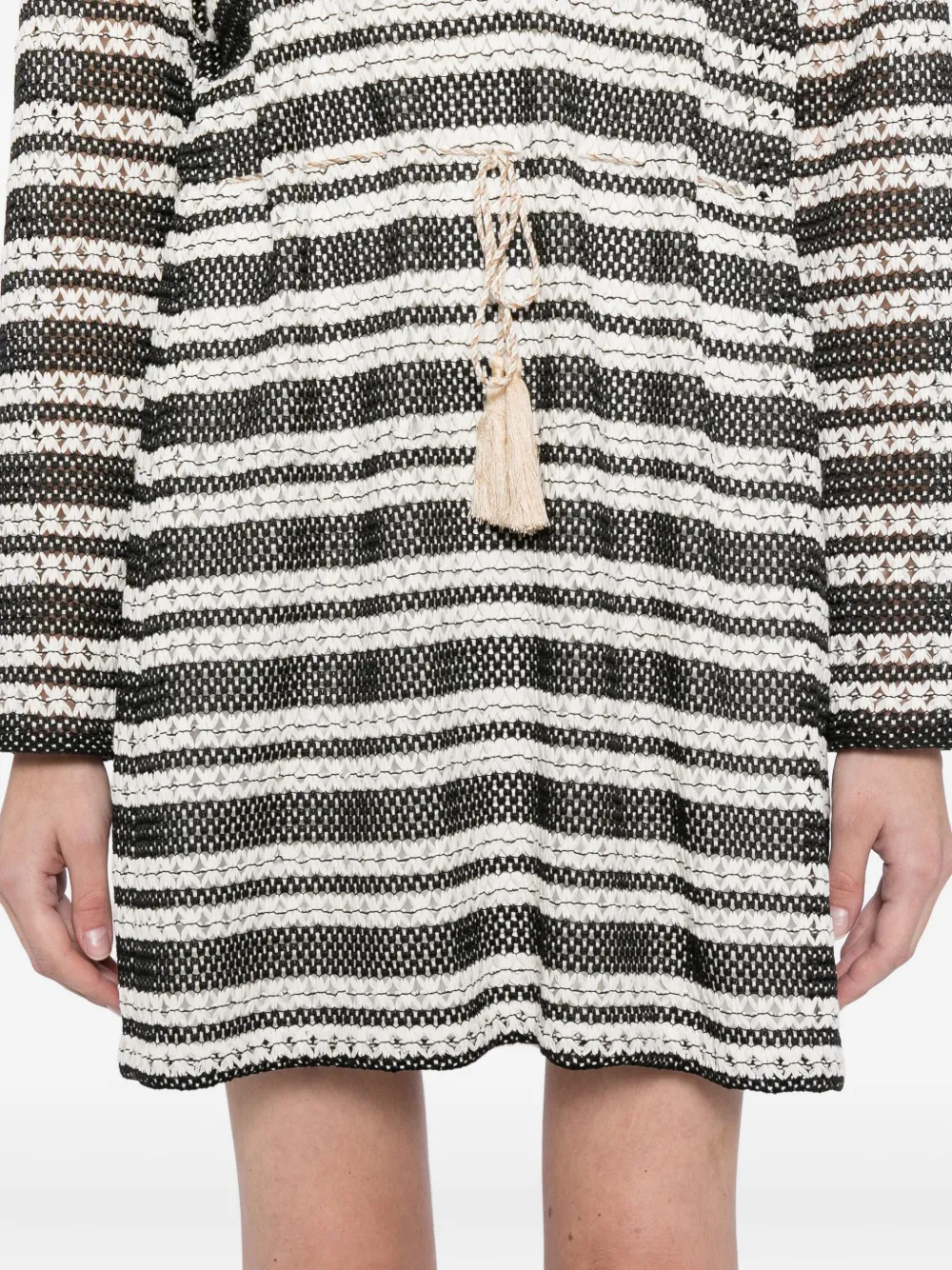 Bambah Gehaakte jurk met capuchon Zwart