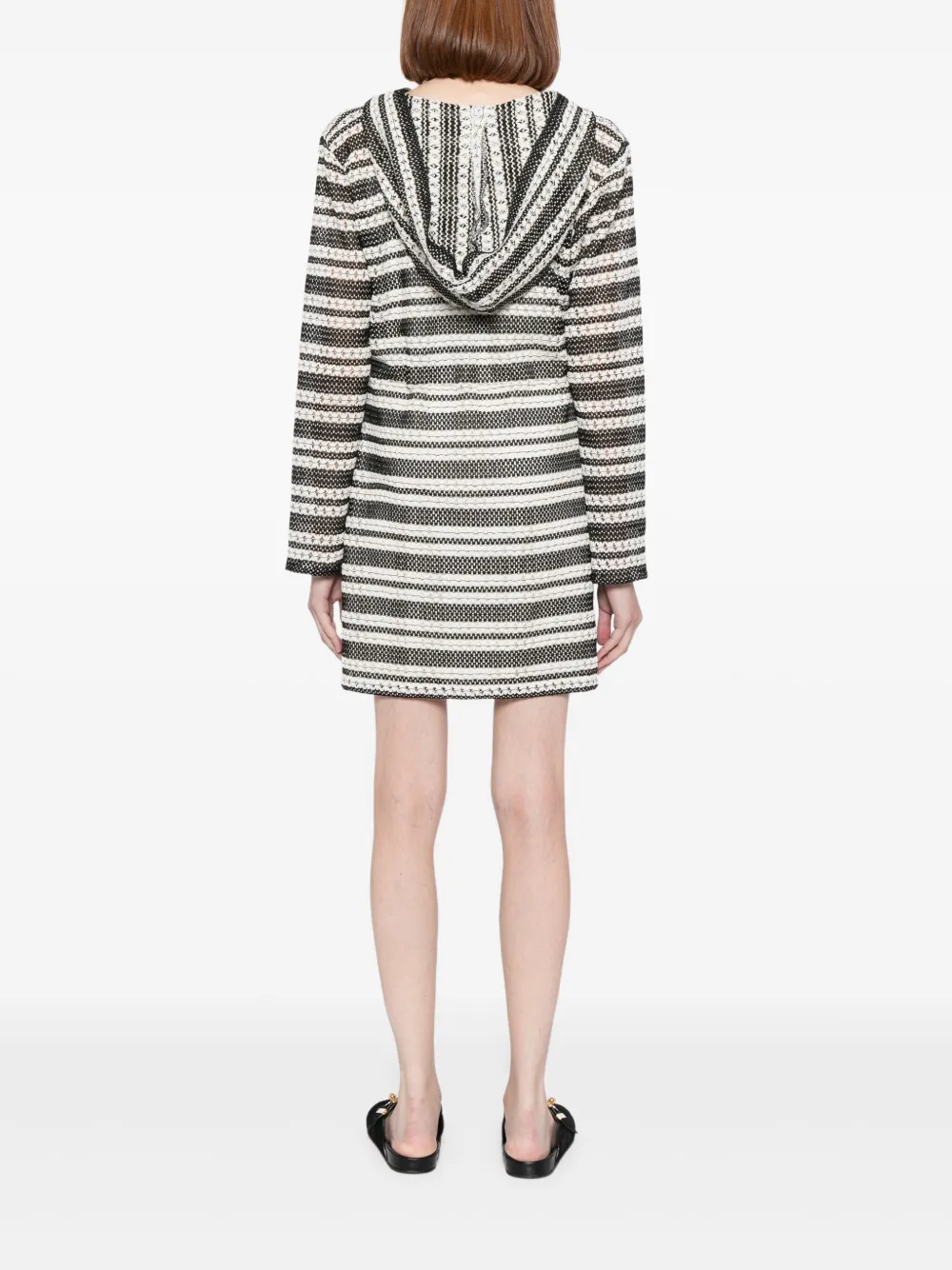 Bambah Gehaakte jurk met capuchon Zwart