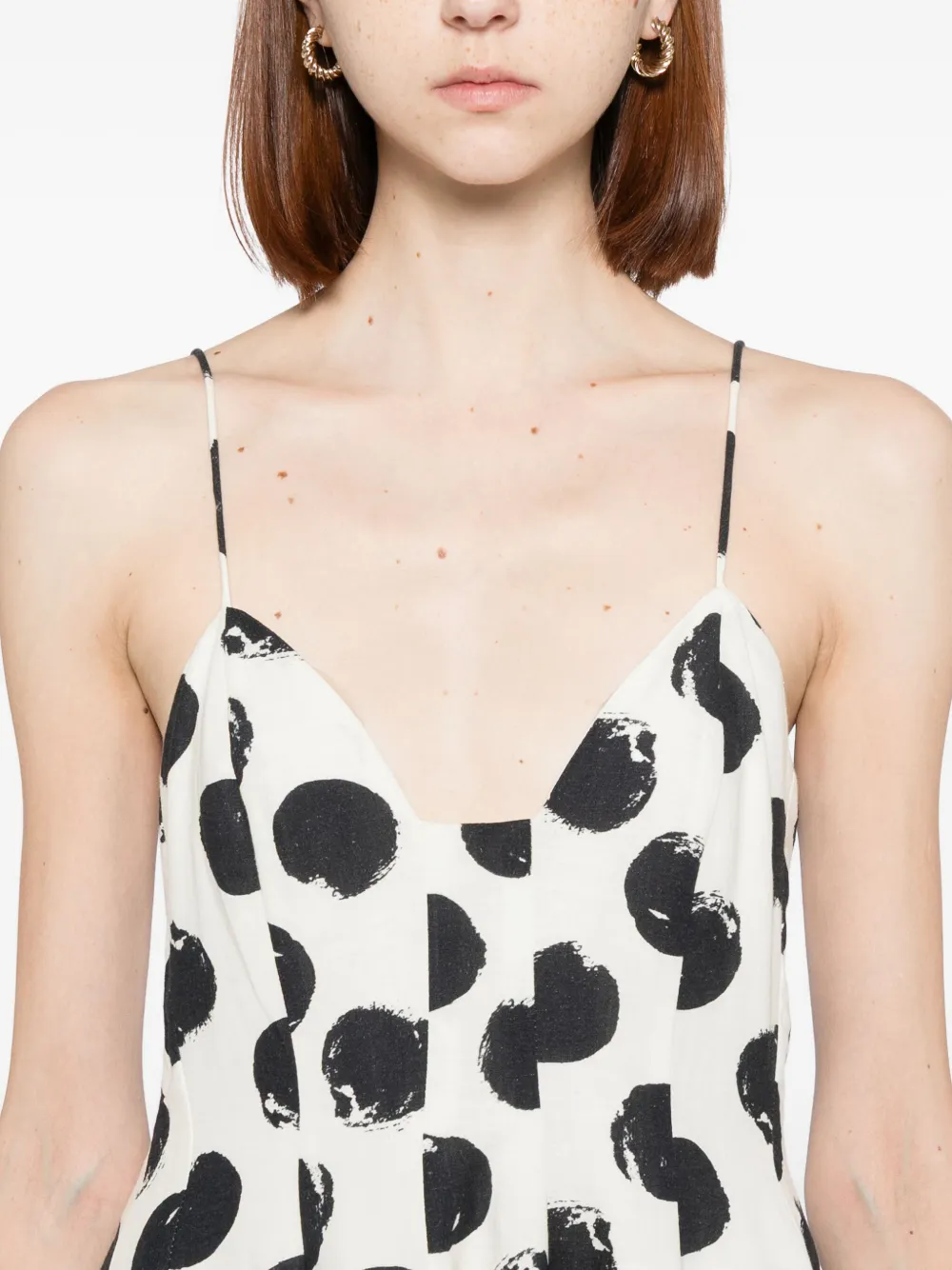 Bambah Mini-jurk met stippen Beige