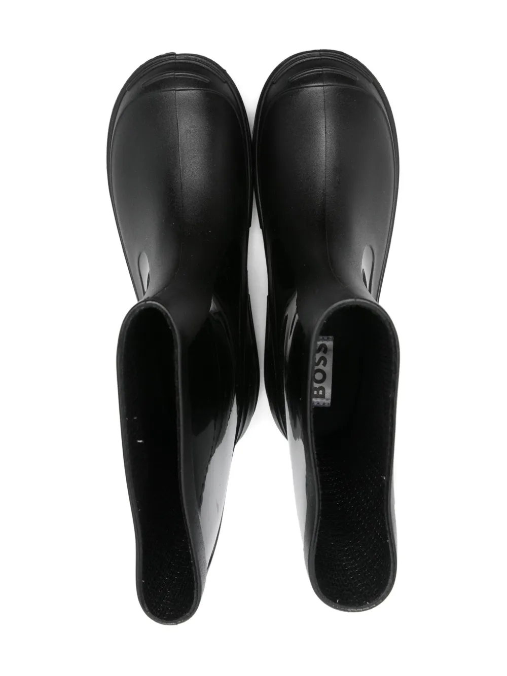 BOSS Kidswear Regenlaarzen met logopatch Zwart
