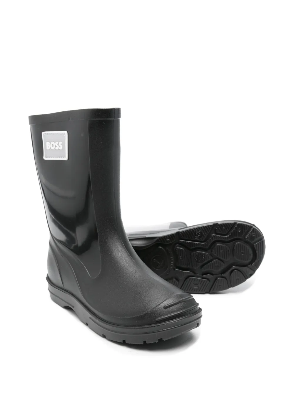 Bosswear Logo-patch Rain Boots In Black