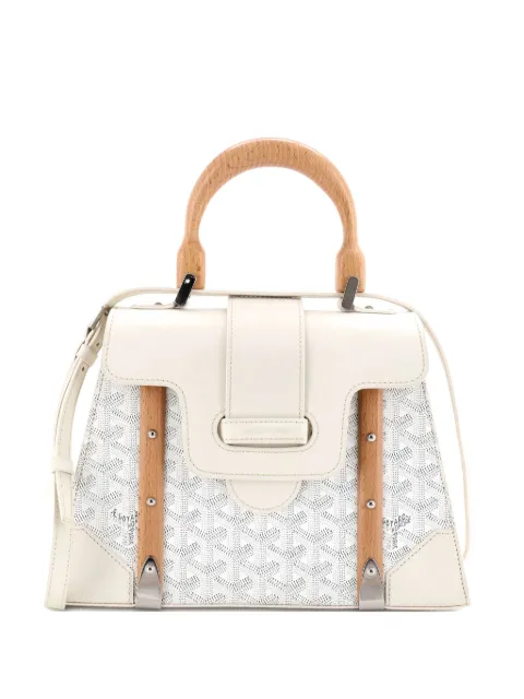 Goyard Pre-Owned Saigon Top Handle Bag Coated Canvas with Leather PM satchel