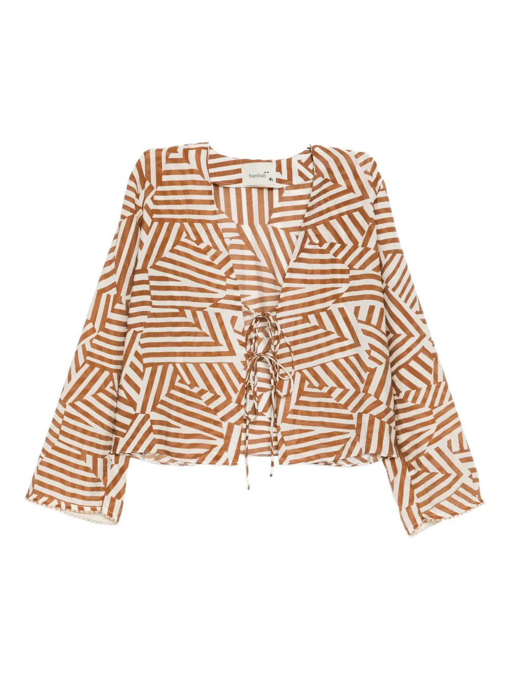 Bambah Geo ruffle top | Brown | Image 1