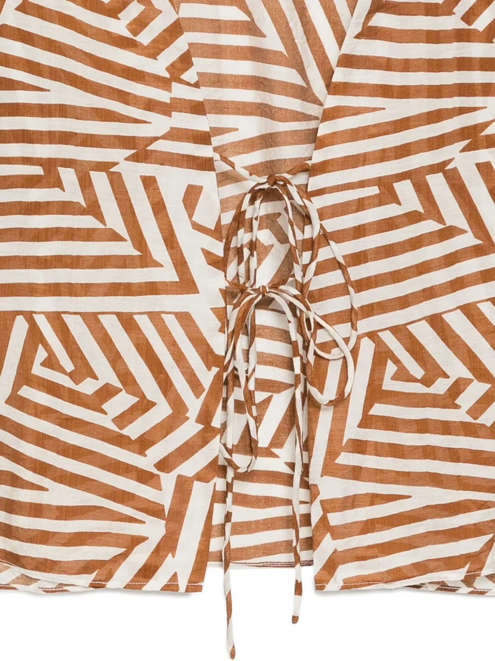 Bambah Geo top met ruches Bruin