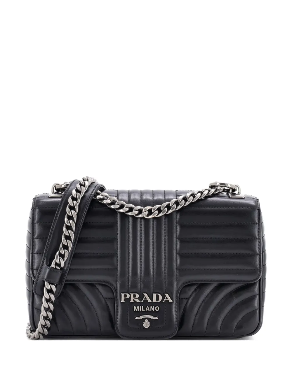 Prada Pre-Owned Chain Flap Shoulder Bag Diagramme Quilted Leather Prada Pre-Owned Chain Flap Shoulder Bag Diagramme Quilted Leather