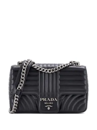 Prada Pre-Owned Chain Flap Shoulder Bag Diagramme Quilted Leather