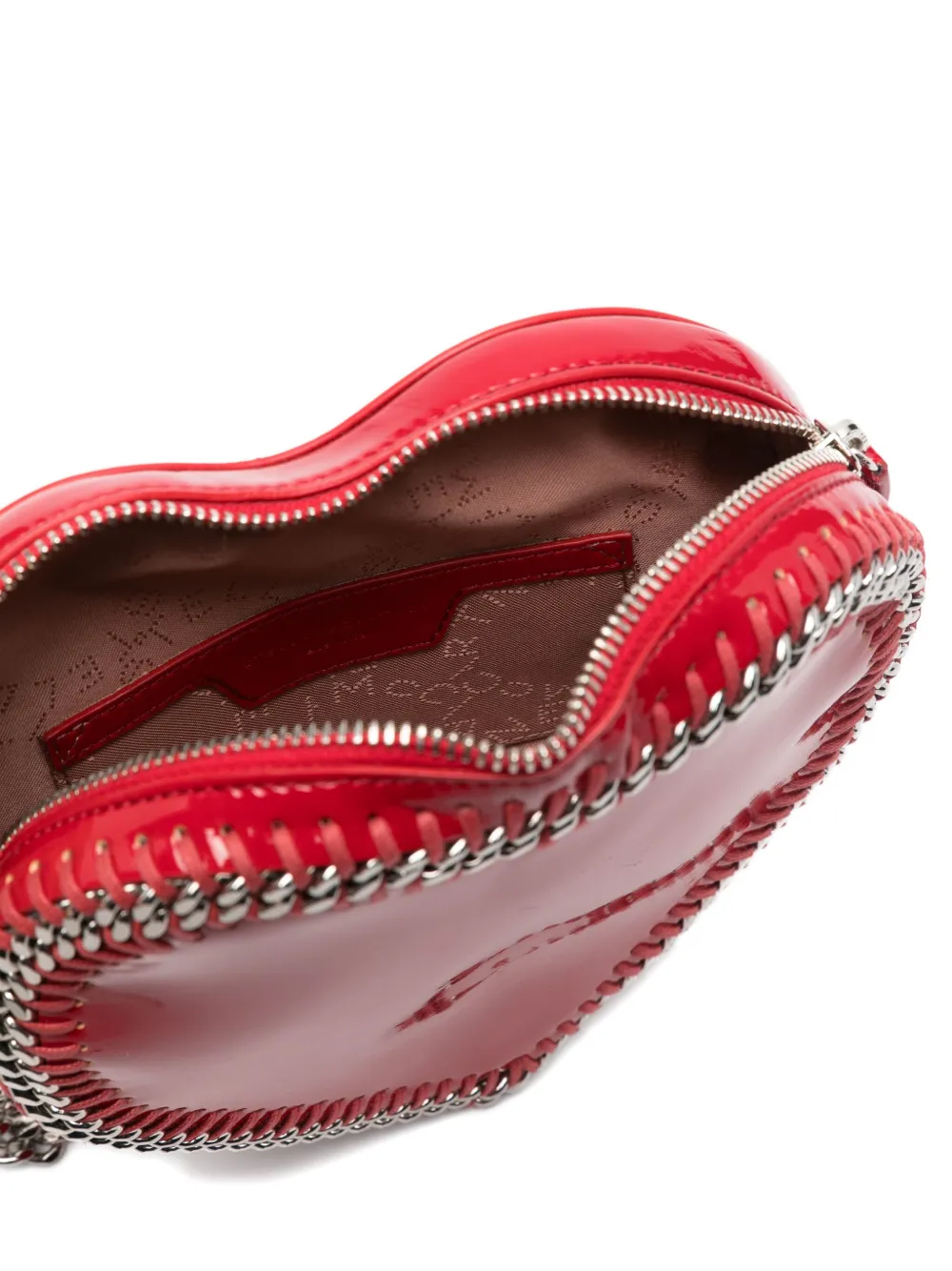 Pre-owned Stella Mccartney Falabella Heart-shaped Chain Crossbody Bag In Red