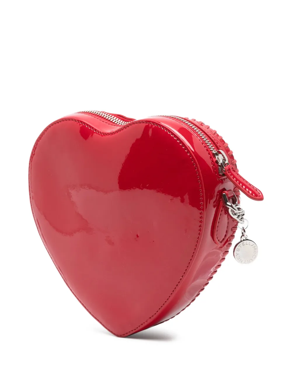 Pre-owned Stella Mccartney Falabella Heart-shaped Chain Crossbody Bag In Red