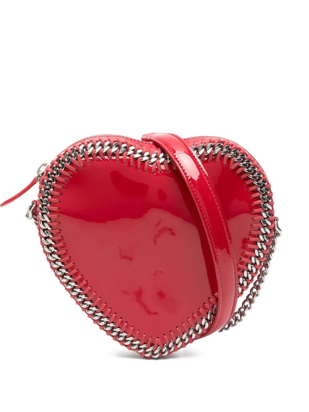 Pre-owned Stella Mccartney Falabella Heart-shaped Chain Crossbody Bag In Red