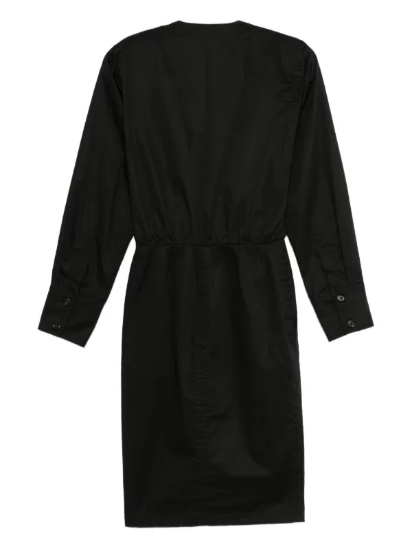 saint laurent midi dress Lace-trimmed silk-satin midi dress - green