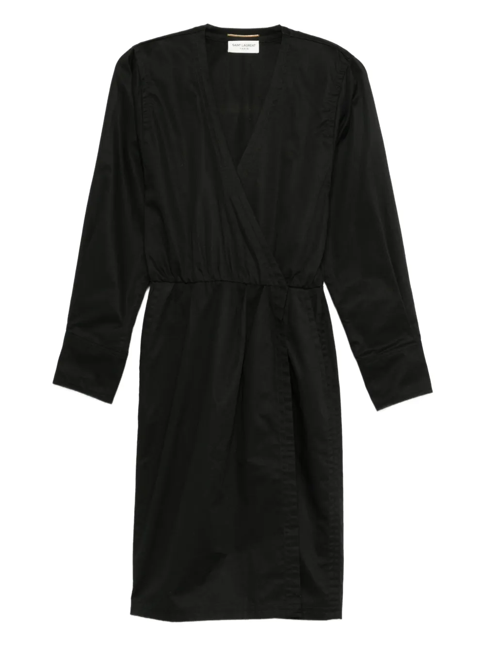 Saint Laurent Pre-Owned wrap-design midi dress | Black | Image 1