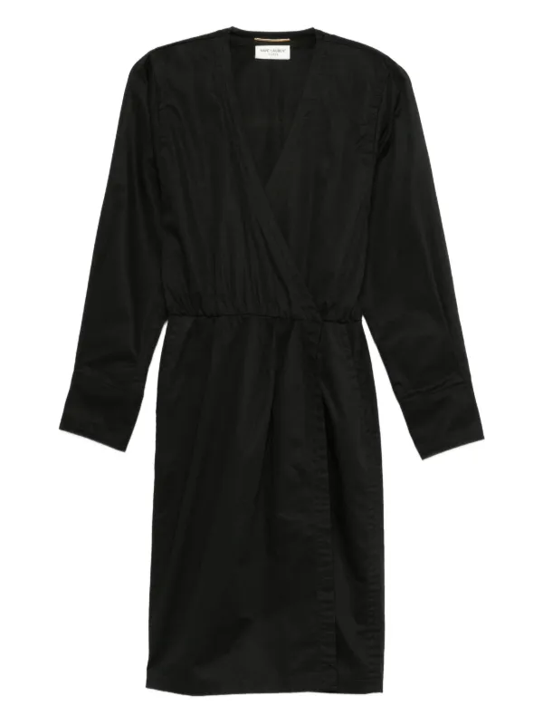 saint laurent midi dress button-back dress in nylon in Orange | Saint Laurent | YSL US