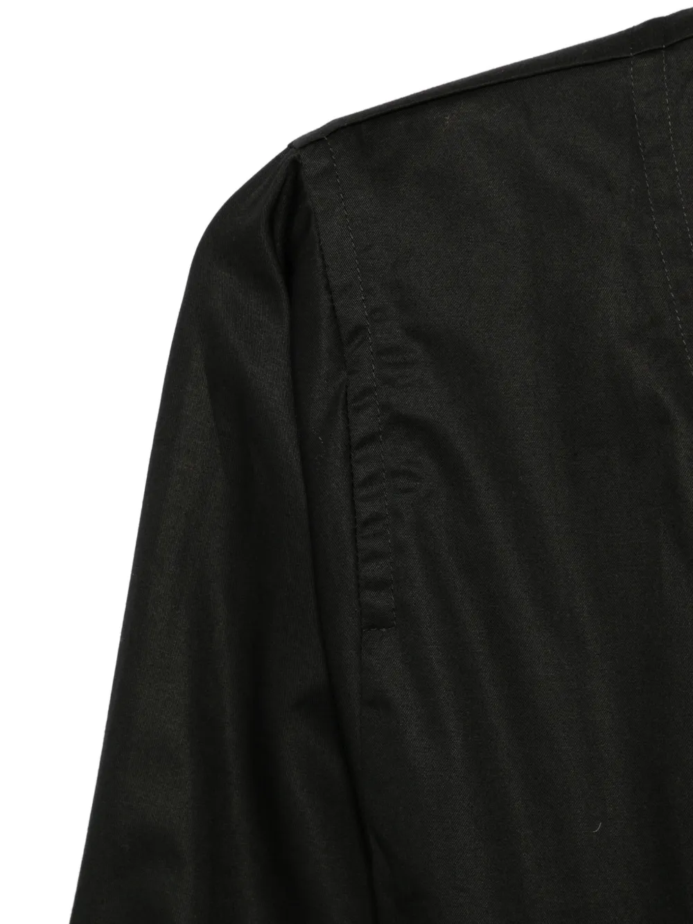 Pre-owned Saint Laurent Wrap-design Midi Dress In Black