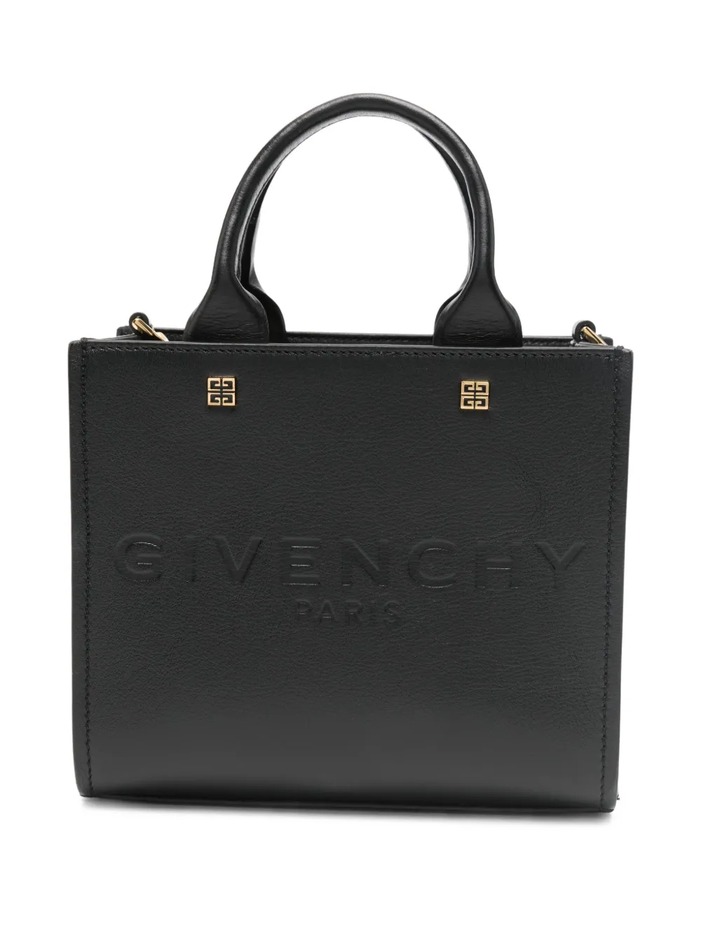 Pre-owned Givenchy Embossed-logo Leather Mini Bag In Black