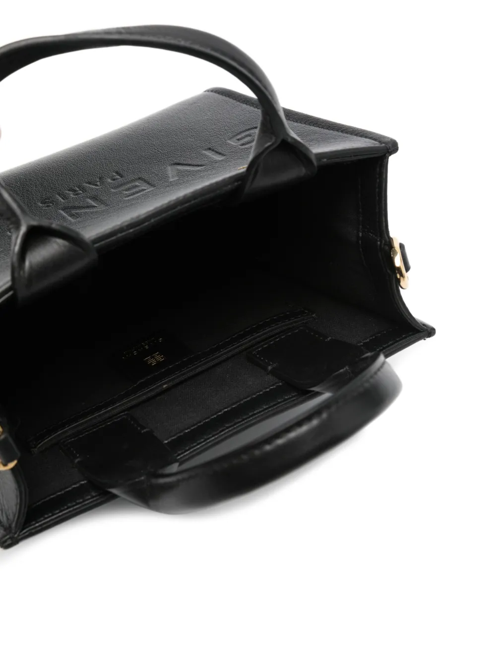 Pre-owned Givenchy Embossed-logo Leather Mini Bag In Black