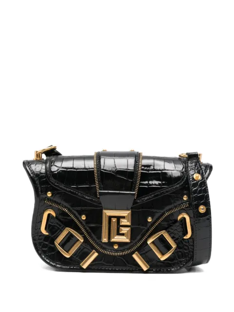 Balmain Pre-Owned bolsa de hombro con placa del logo