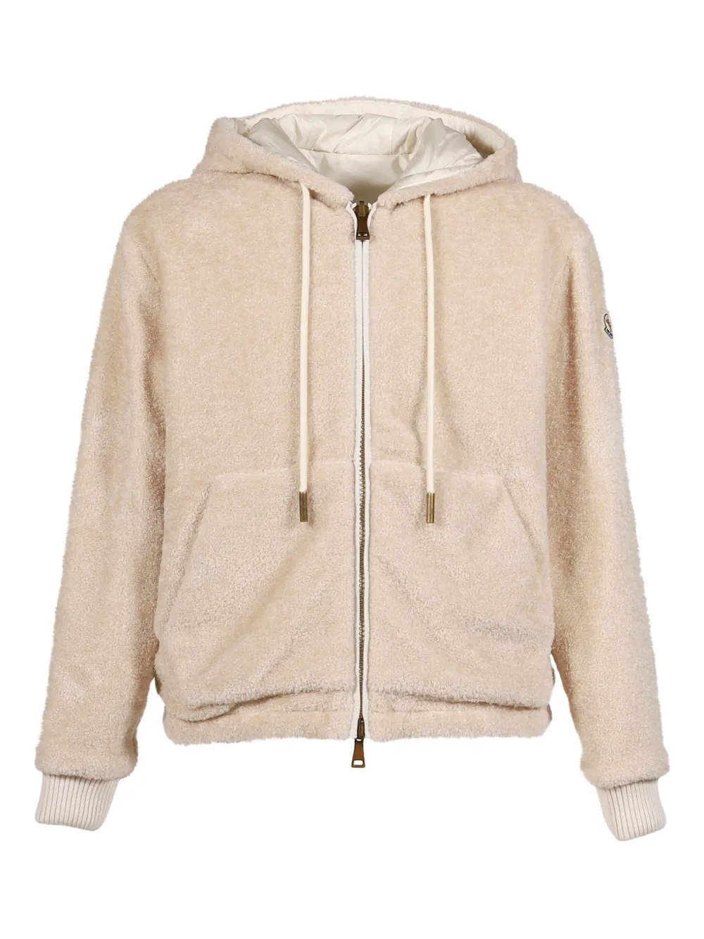 Moncler Hooded Zip Jacket In Neutral