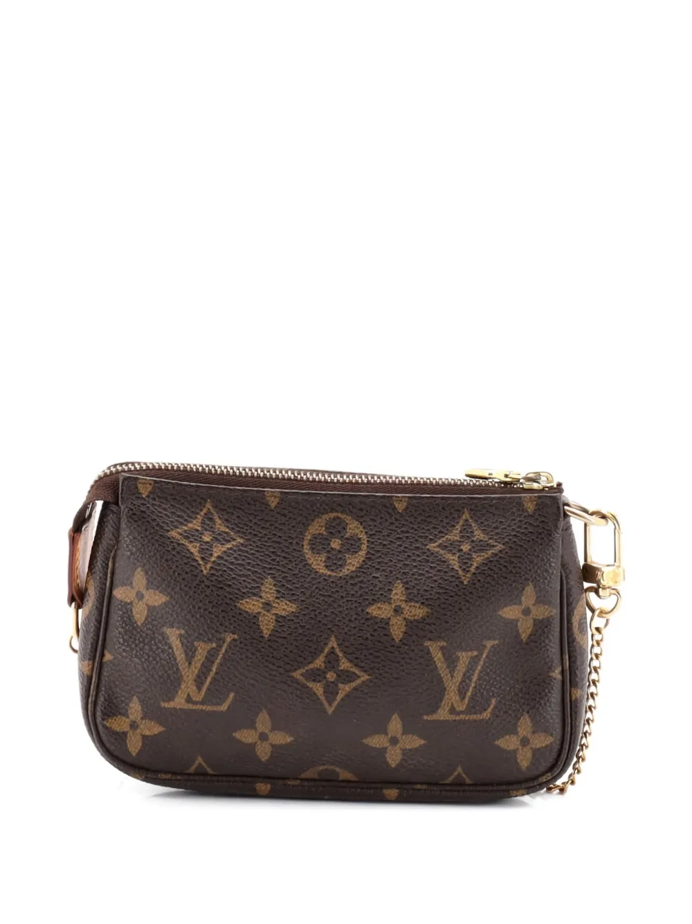 Pre-owned Louis Vuitton Pochette Accessoires Monogram Canvas Mini Clutch Bag In Brown