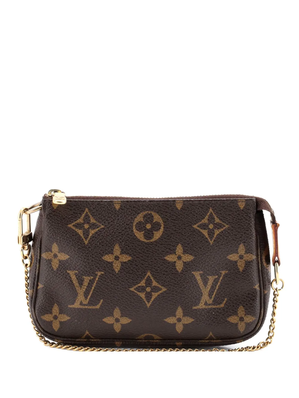 Pre-owned Louis Vuitton Pochette Accessoires Monogram Canvas Mini Clutch Bag In Brown
