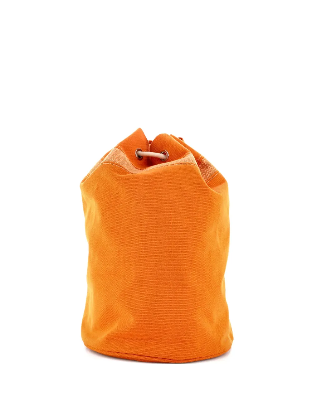 Pre-owned Hermes Saint Malo Hermarin Bag Toile Gm Bucket Bag In Orange